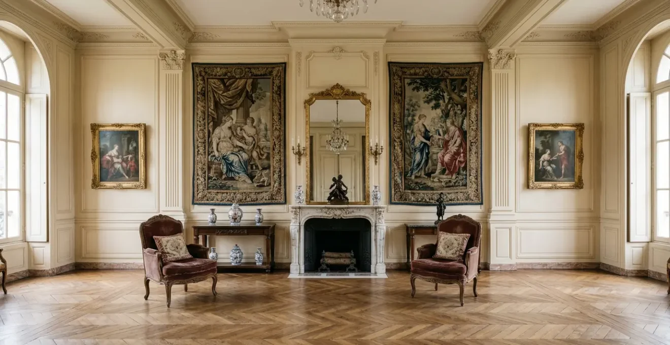 Collection d'objets d'art précieux dans un château nécessitant une assurance spécialisée