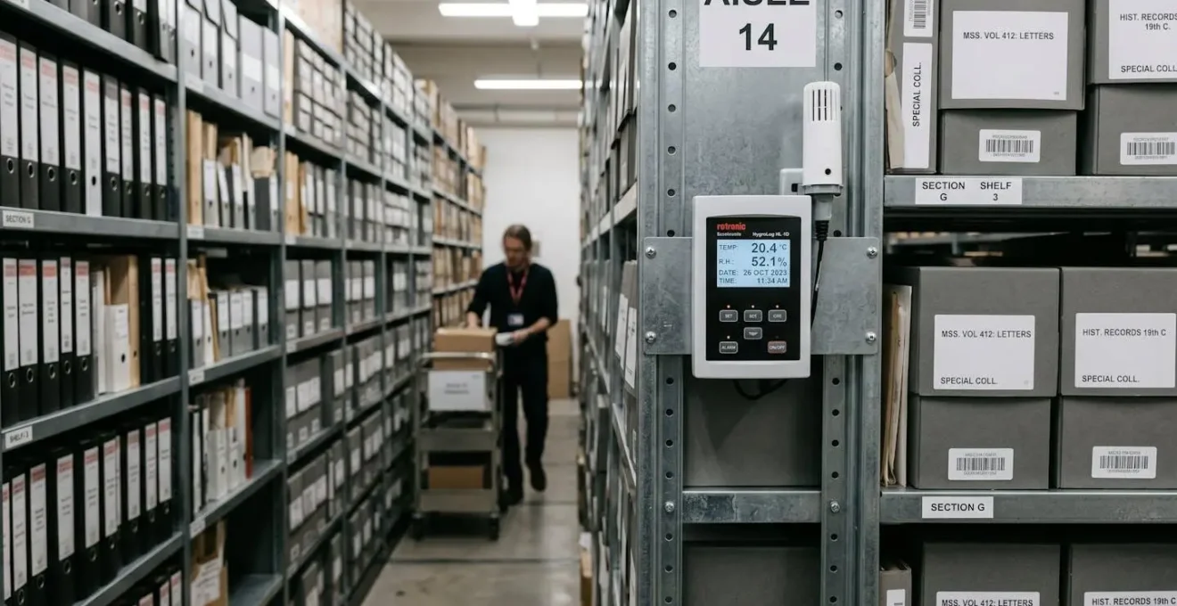 Dispositif de surveillance hygrométrique dans une salle d'archives professionnelle