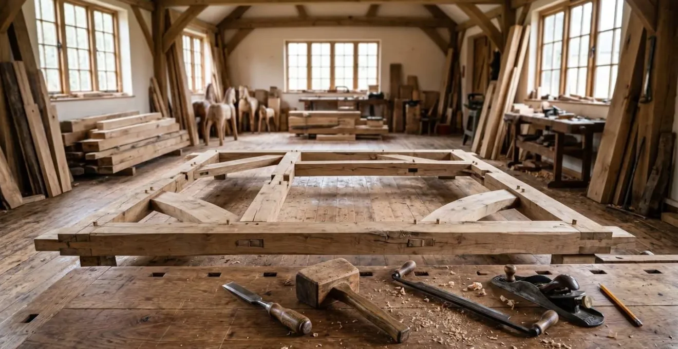 Chantier de restauration patrimoniale en cours avec documentation photographique des étapes