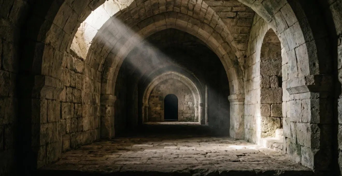 Inspection structurelle des fondations en pierre d'un château médiéval révélant l'état du bâti ancien